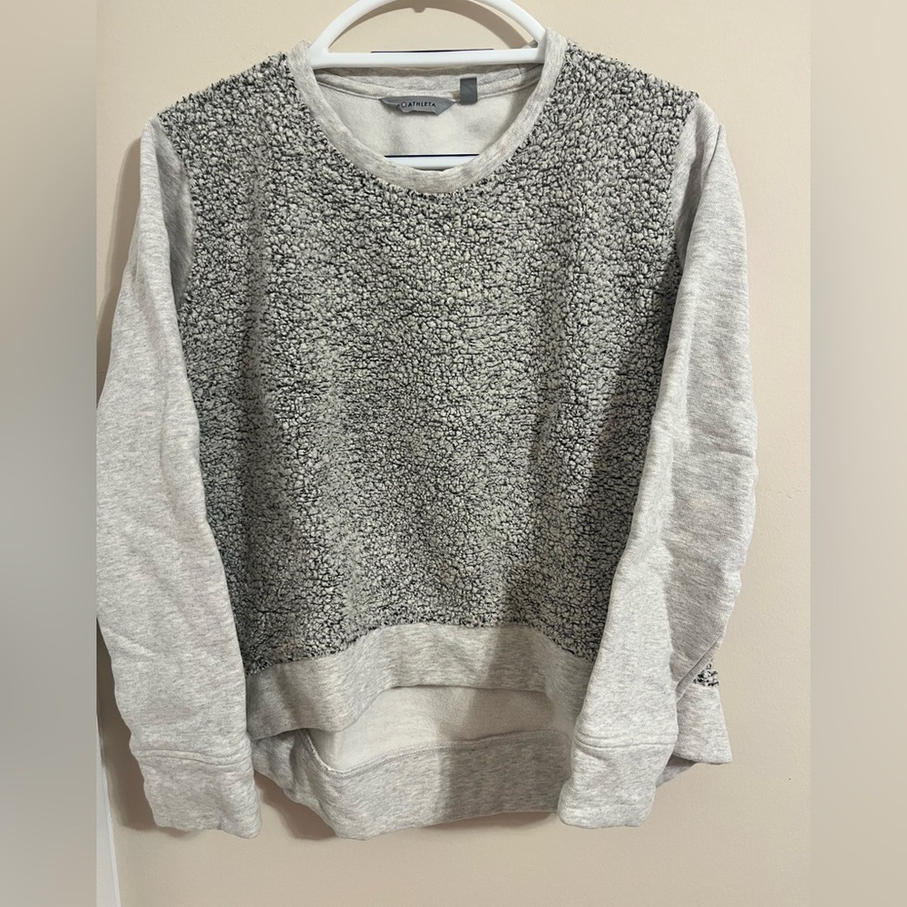 Athleta Heather Gray Sherpa Sweater